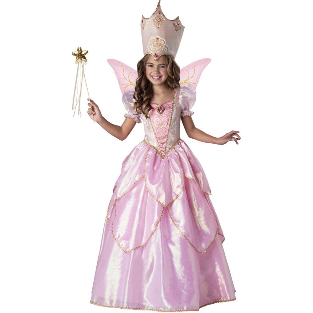 Glinda Wizard of Oz Fairy Godmother Glinda Wicked Child Costume Size 8 Brand New